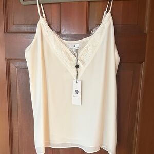 Socialite Cream Lace Trim Camisole NWT